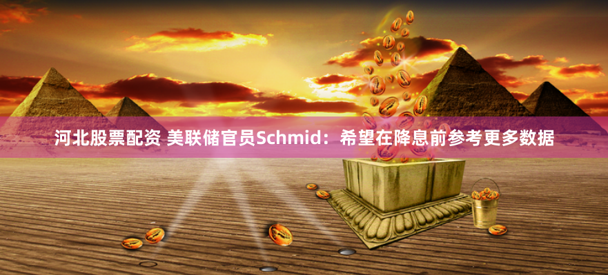 河北股票配资 美联储官员Schmid：希望在降息前参考更多数据